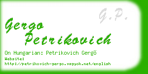 gergo petrikovich business card